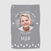 Golfer MOM aangepaste foto gepersonaliseerd monogr Golfhanddoek (Voorkant)