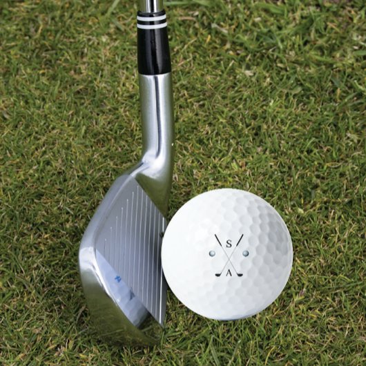 Golfer Monogram Elegant Clubs Great Fun Gift Fab Golfballen