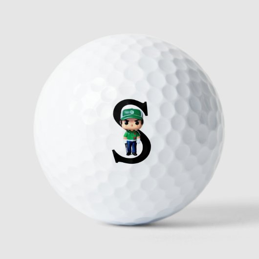 Golfer Monogram Golfballen (Voorkant)