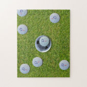 Golfer Monogram Golfballen Groene Jigsaw Puzzel (Verticaal)
