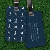 Golfer Monogram Initiaal Designer Patroon Bagagelabel