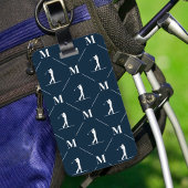 Golfer Monogram Initiaal Designer Patroon Bagagelabel