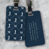 Golfer Monogram Initiaal Designer Patroon Bagagelabel