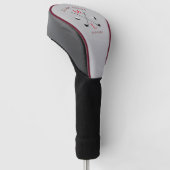 Golfer Monogram Lichtgrijs Golfheadcover (Schuin)