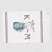 Golfer Monogram Modern Casual Golfhanddoek (Horizontaal)