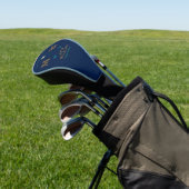 Golfer Monogram op Klasse Blauw Aangepast Golfheadcover (Insitu)