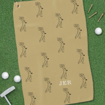 Golfer Monogram Sports Pro Equipment Goud Zwart