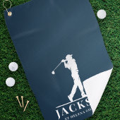 Golfer Monogrammed Blue Golfhanddoek