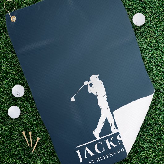 Golfer Monogrammed Blue Golfhanddoek