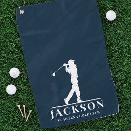 Golfer Monogrammed Blue Golfhanddoek