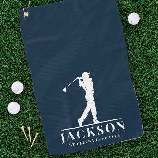 Golfer Monogrammed Blue Golfhanddoek
