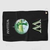 GOLFER NAAM AANGEPASTE MONOGRAM GOLFHANDDOEK (Horizontaal)