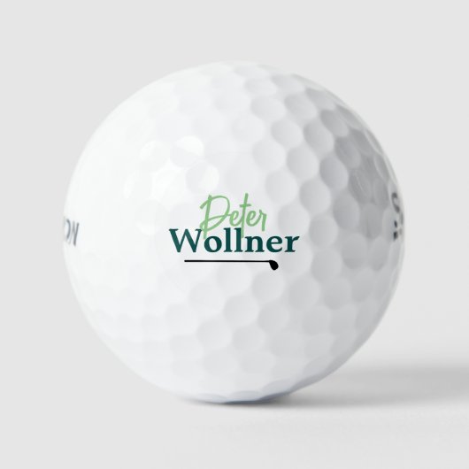 Golfer Naam eenvoudig elegant Golfballen (Voorkant)