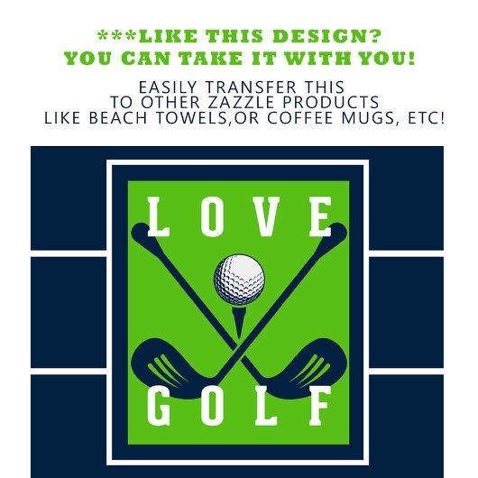 Golfer Naam Golf Modern Monogram Sport Blauw Groen Golfhanddoek