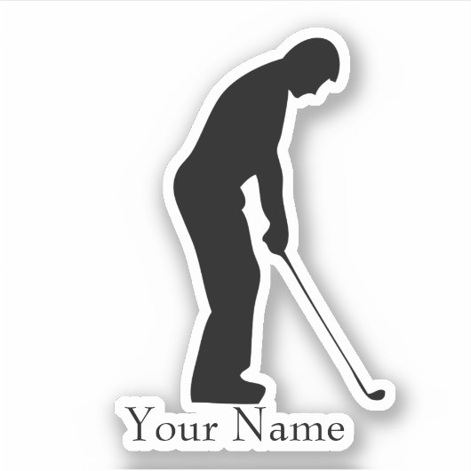 Golfer Naam Sticker (Voorkant)