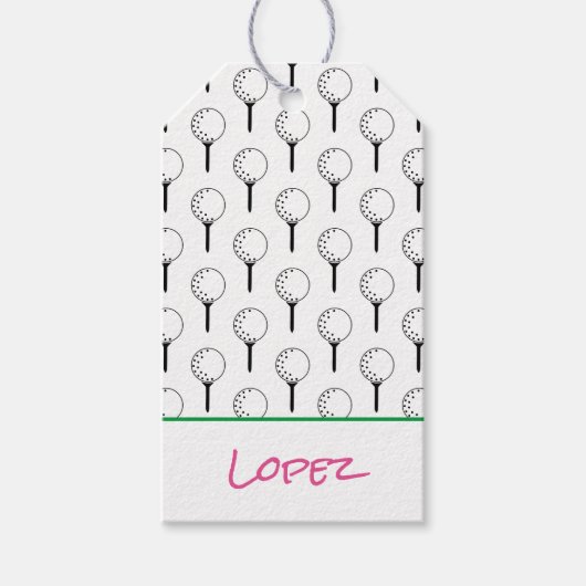 Golfer NAAM T-shirt Golfbal Sportplezier Cadeaulabel (Voorkant)