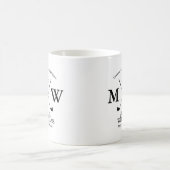 Golfer Naam Zwart Monogram op Wit Koffiemok (Center)