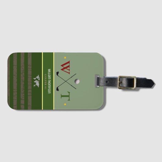 golfer name coole green reis bagagelabel (Voorkant (horizontaal))