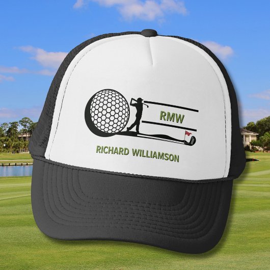 GOLFER NAME CUSTOM MONOGRAM  TRUCKER PET