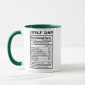 Golfer Nutritional Facts Puns Memes Funny Golf Dad Mok (Links)