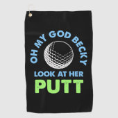 Golfer Oh Mijn God Golfhanddoek (Voorkant)