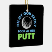 Golfer Oh Mijn God Keramisch Ornament (Rechts)