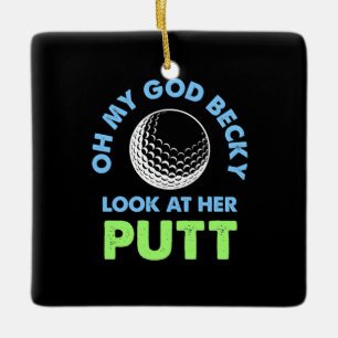 Golfer Oh Mijn God Keramisch Ornament