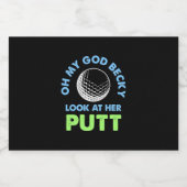 Golfer Oh Mijn God Sparkling Wijnetiket (Enkel label)