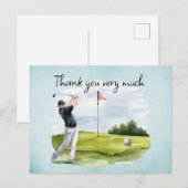 Golfer op de golfbaan briefkaart (Voorkant / Achterkant)
