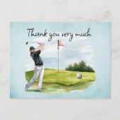 Golfer op de golfbaan briefkaart (Voorkant)