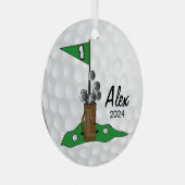 Golfer 🏌️‍♀️ op het groen | Golf Metalen Ornament (Voorkant Rechts)