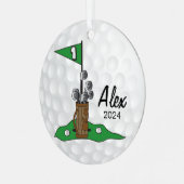 Golfer 🏌️‍♀️ op het groen | Golf Metalen Ornament (Voorkant links)