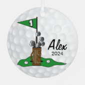 Golfer 🏌️‍♀️ op het groen | Golf Metalen Ornament (Achterkant)