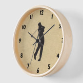 Golfer op lederen zwarte nummerplaat Square Wall C (Hoek)