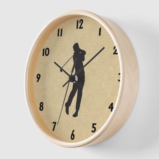 Golfer op lederen zwarte nummerplaat Square Wall C (Hoek)