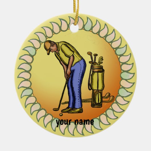 Golfer Opa  Keramisch Ornament (Voorkant)
