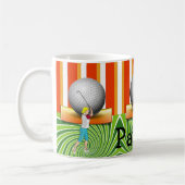 Golfer Oranje Streep Golfballen Mok (Links)