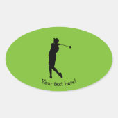 Golfer Ovale Sticker (Voorkant)