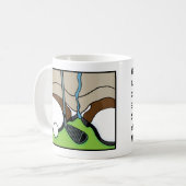 Golfer over de groene mok voor klassieke witte kof (Voorkant links)