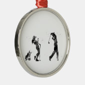 Golfer-paar Metalen Ornament (Rechts)