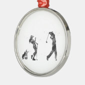 Golfer-paar Metalen Ornament (Links)