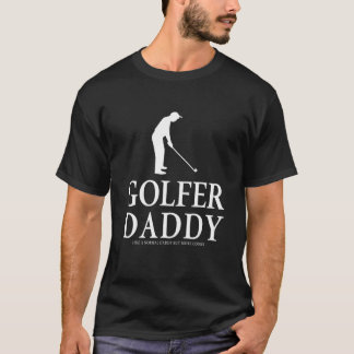 Golfer papa als een normale pappie maar meer koele t-shirt