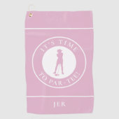 Golfer Par Tee Grappig Golf Humor Monogram Leuke R Golfhanddoek (Voorkant)