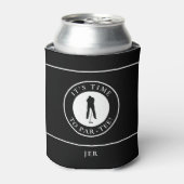 Golfer Par-Tee Time Golf Funny Monogrammed Black Blikjeskoeler (Blikje Voorkant)