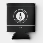 Golfer Par-Tee Time Golf Funny Monogrammed Black Blikjeskoeler (Voorkant)