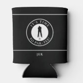 Golfer Par-Tee Time Golf Funny Monogrammed Black Blikjeskoeler (Achterkant)