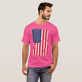 Golfer Patriottische Amerikaanse vlag Golfen Veren T-shirt (Voorkant volledig)