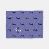 Golfer Patroon Monogram Periwinkle Blauw Voor Haar Fleece Deken (Voorkant (Horizontaal))