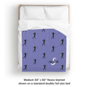 Golfer Pattern Monogrammed Periwinkle Blue Fleece