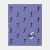 Golfer Pattern Monogrammed Periwinkle Blue Fleece (Voorkant)